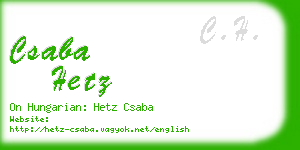 csaba hetz business card